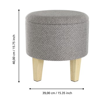 Taburet MASHIKE, cu spatiu de depozitare, maro, 424033 - 1