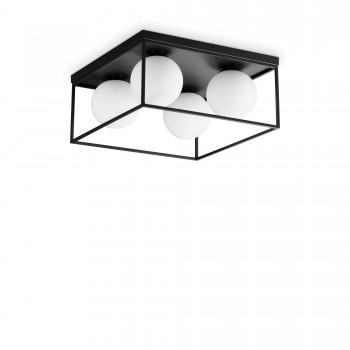 Plafoniera design negru, abajur alb, IDEAL LUX LINGOTTO PL4 327860 - 1