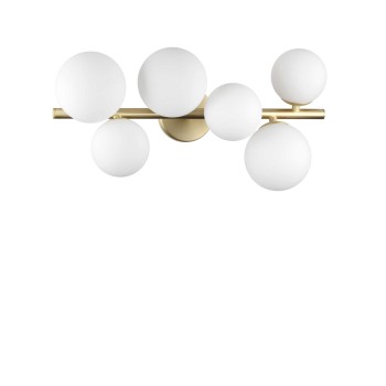 Plafoniera IDEAL LUX PERLAGE PL6 309279, finisaj alama, abajur alb