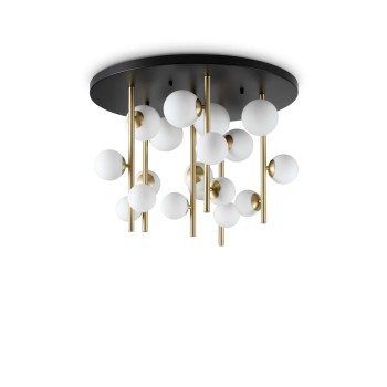 Plafoniera IDEAL LUX PERLAGE PL18 328393, finisaj negru, abajur alb - 1