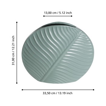 Vaza decorativa ceramica TANABE, verde inchis, 421011 - 1