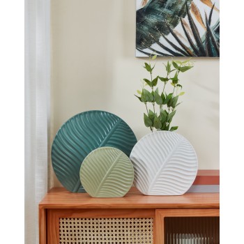 Vaza decorativa ceramica TANABE, verde inchis, 421011 - 1