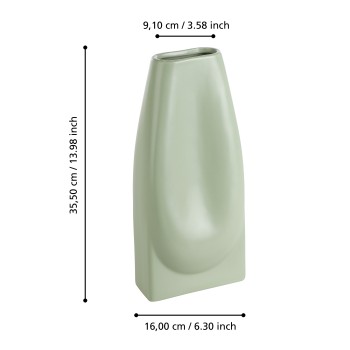 Vaza decorativa ceramica SHIMA, verde, 421018 - 1