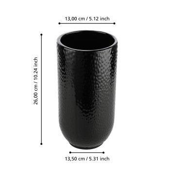 Vaza decorativa ceramica BUGALLON, negru, 421039 - 1