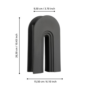 Vaza decorativa ceramica IZUMO, negru, 421034 - 1