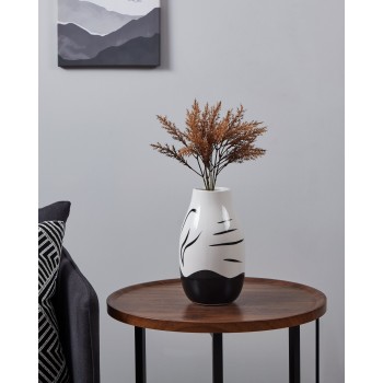 Vaza decorativa ceramica YUZAWA, alb/negru, 421037