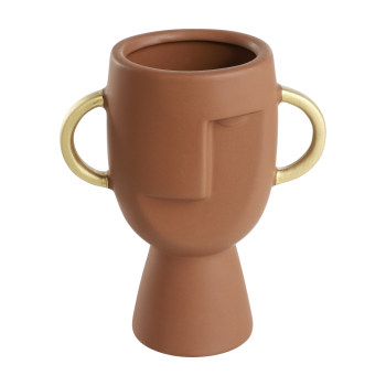 Vaza decorativa ceramica RADISSON, maro ruginiu/auriu, 421004 - 1