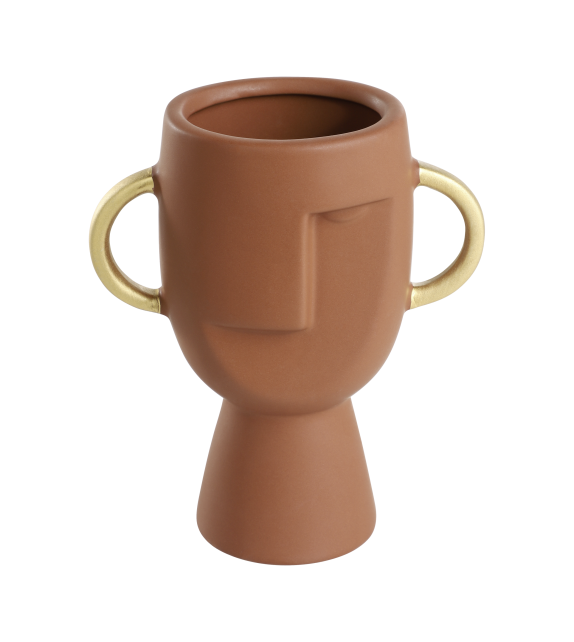 Vaza decorativa ceramica RADISSON, maro ruginiu/auriu, 421004 - 1