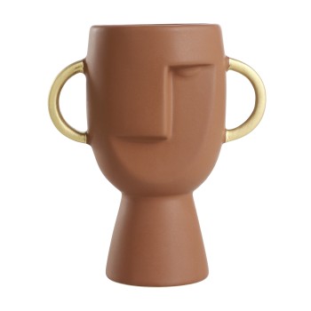 Vaza decorativa ceramica RADISSON, maro ruginiu/auriu, 421004 - 1