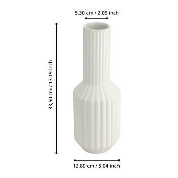 Vaza decorativa ceramica HIRADO, alb, 421022 - 1