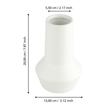 Vaza decorativa ceramica HIRADO, alb, 421024 - 1