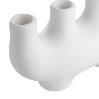 Vaza decorativa ceramica AMBILOBE, alb, 421245 - 1