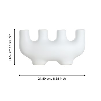 Vaza decorativa ceramica AMBILOBE, alb, 421245 - 1