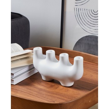 Vaza decorativa ceramica AMBILOBE, alb, 421245 - 1