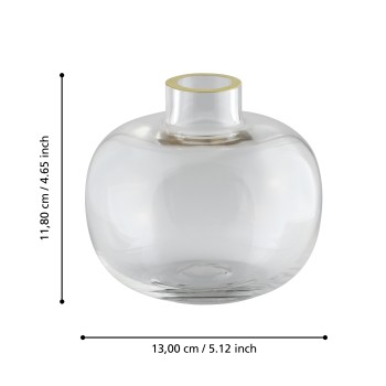 Vaza decorativa sticla SIRANANA, transparent/auriu, 421214 - 1