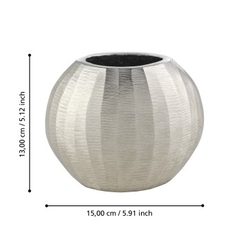 Vaza decorativa aluminiu ABUCAY, nichel, 421052 - 1