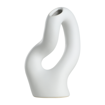 Vaza decorativa ceramica AMBILOBE, alb, 421244