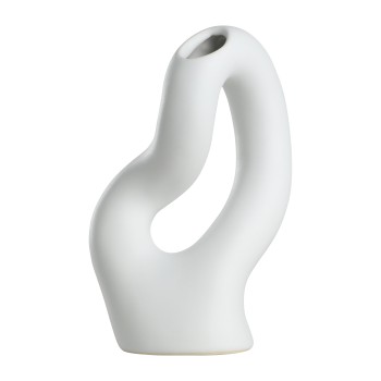 Vaza decorativa ceramica AMBILOBE, alb, 421244 - 1