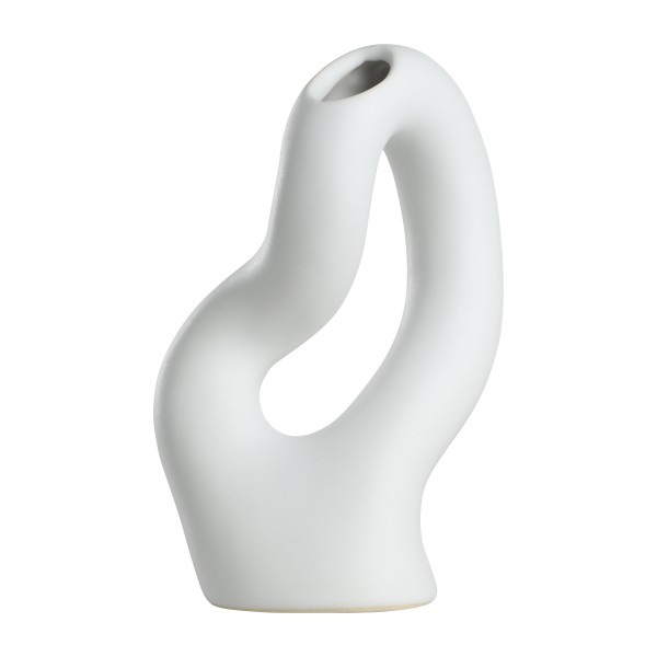 Vaza decorativa ceramica AMBILOBE, alb, 421244 - 1