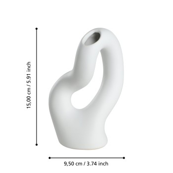 Vaza decorativa ceramica AMBILOBE, alb, 421244 - 1