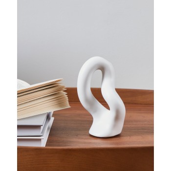 Vaza decorativa ceramica AMBILOBE, alb, 421244 - 1