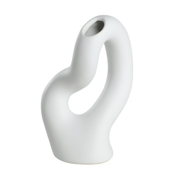 Vaza decorativa ceramica AMBILOBE, alb, 421244 - 1