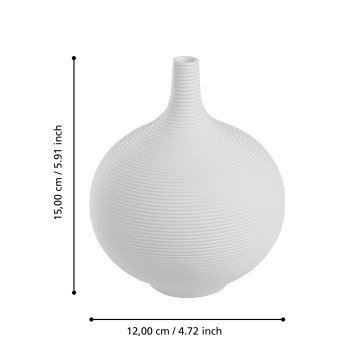 Vaza decorativa ceramica MITANE, alb, 421243 - 1