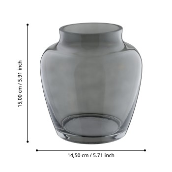 Vaza decorativa sticla ASINDRO, gri, 421204 - 1