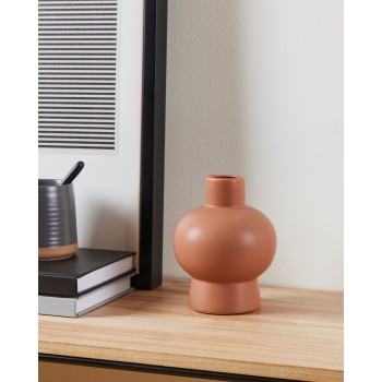 Vaza decorativa ceramica ANJABE, maro ruginiu, 421252 - 1