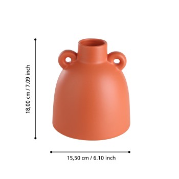 Vaza decorativa ceramica ANJABE, maro ruginiu, 421247 - 1