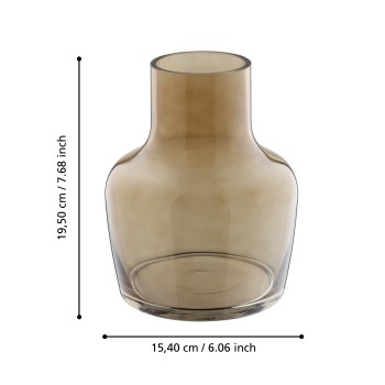 Vaza decorativa sticla SIRANANA, maro, 421216 - 1