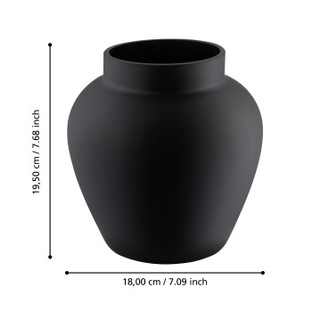 Vaza decorativa sticla ASINDRO, negru, 421206 - 1