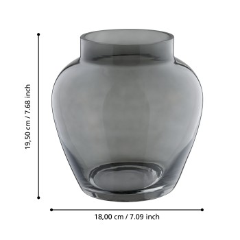 Vaza decorativa sticla ASINDRO, gri, 421207 - 1