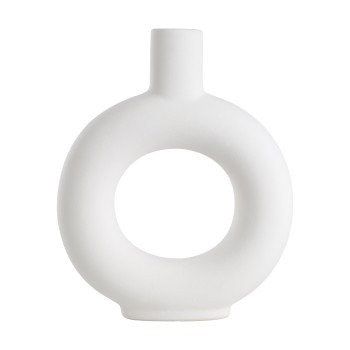 Vaza decorativa ceramica FIHETY, alb, 421246 - 1