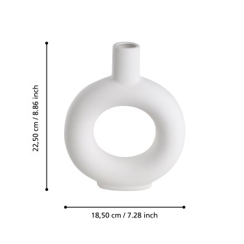 Vaza decorativa ceramica FIHETY, alb, 421246 - 1