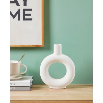 Vaza decorativa ceramica FIHETY, alb, 421246 - 1