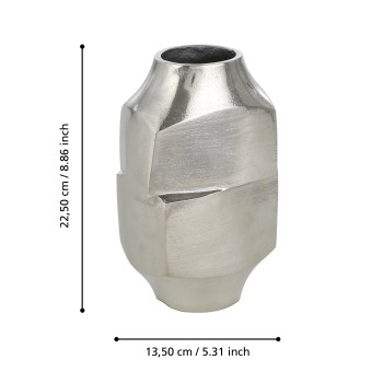 Vaza decorativa aluminiu ABUCAY, nichel, 421041 - 1