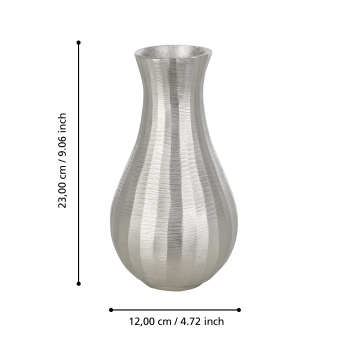 Vaza decorativa aluminiu ABUCAY, nichel, 421043