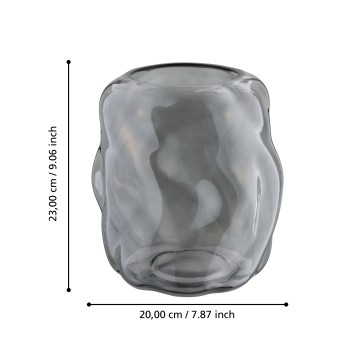 Vaza decorativa sticla MAROSAVA, gri, 421239 - 1