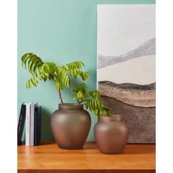 Vaza decorativa sticla ASINDRO, maro, 421208 - 1