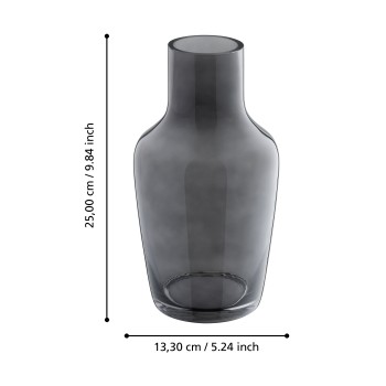 Vaza decorativa sticla SIRANANA, gri, 421225 - 1
