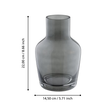 Vaza decorativa sticla SIRANANA, gri, 421222 - 1