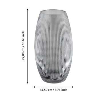 Vaza decorativa sticla AMBALABE, gri, 421229 - 1