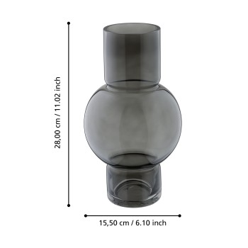 Vaza decorativa sticla AMPITABE, gri, 421231 - 1