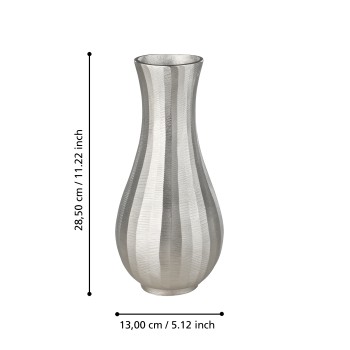 Vaza decorativa aluminiu ABUCAY, nichel, 421053 - 1