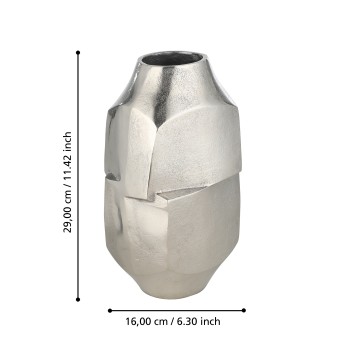 Vaza decorativa aluminiu ABUCAY, nichel, 421051 - 1