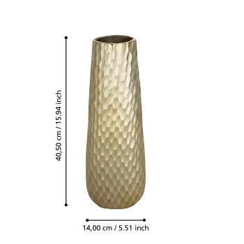 Vaza decorativa aluminiu NILGAUT, alama matisata, 421054 - 1