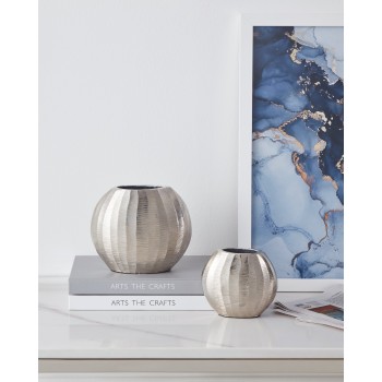 Vaza decorativa aluminiu ABUCAY, nichel, 421042 - 1