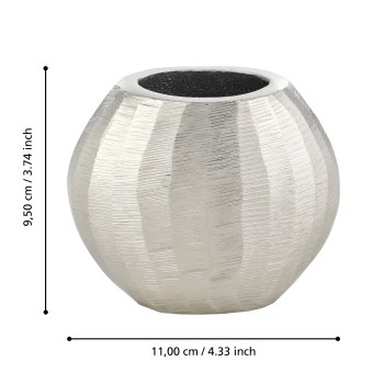 Vaza decorativa aluminiu ABUCAY, nichel, 421042 - 1
