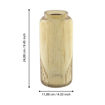 Vaza decorativa sticla AMBALABE, chihlimbar, 421177 - 1